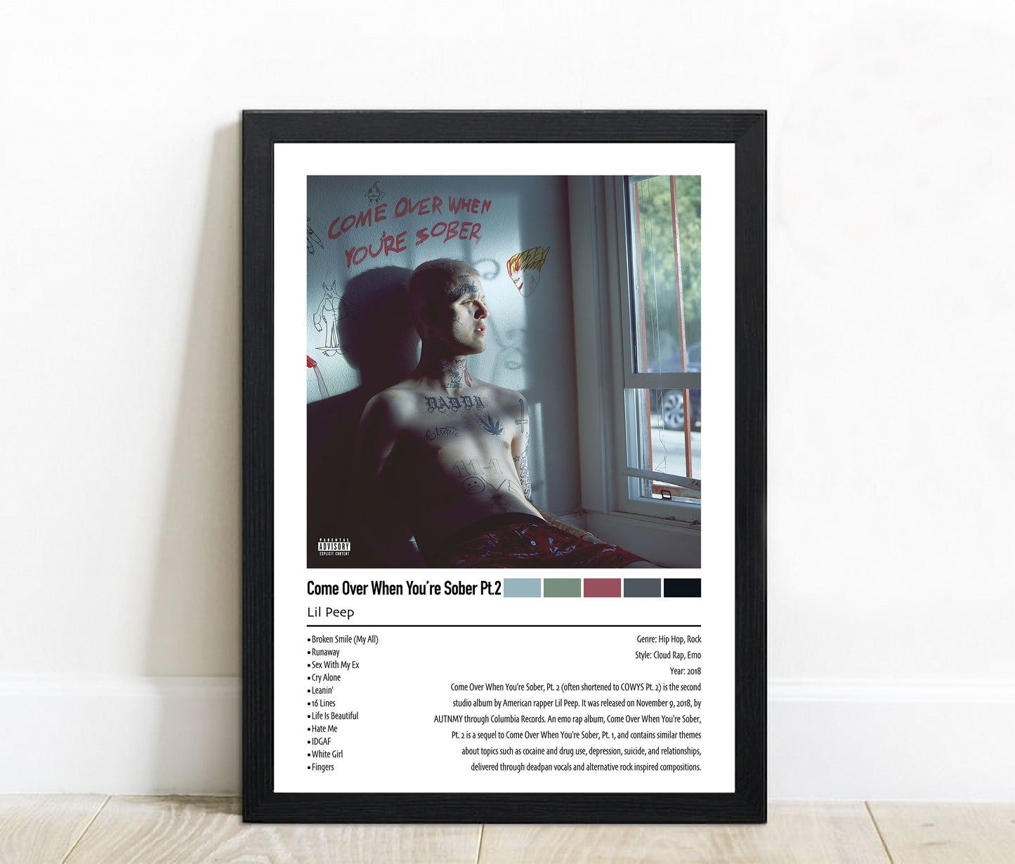 Lil Peep | Come Over When You're Sober Pt.2 | Custom Album Cover Poster Print