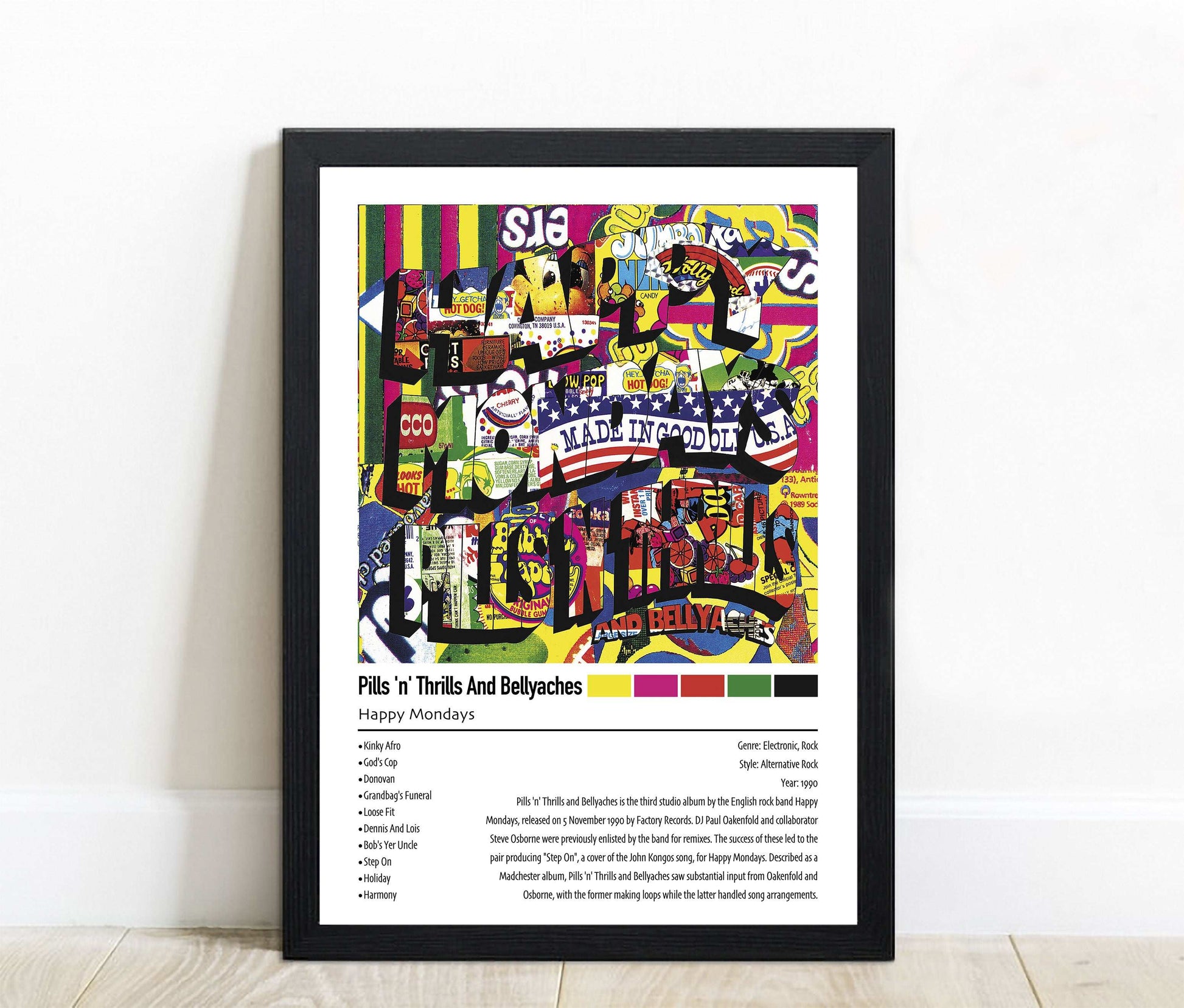 Happy Mondays | Pills 'n' Thrills And Bellyaches | Custom Album Cover Poster Print