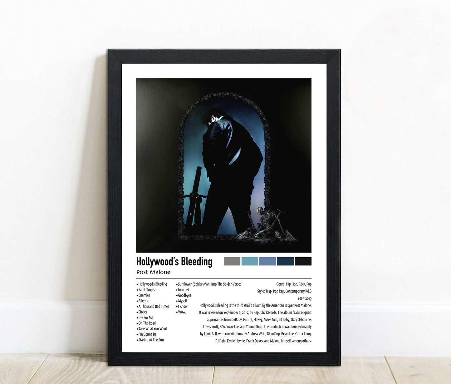 Post Malone | Hollywood's Bleeding | Custom Album Cover Poster Print