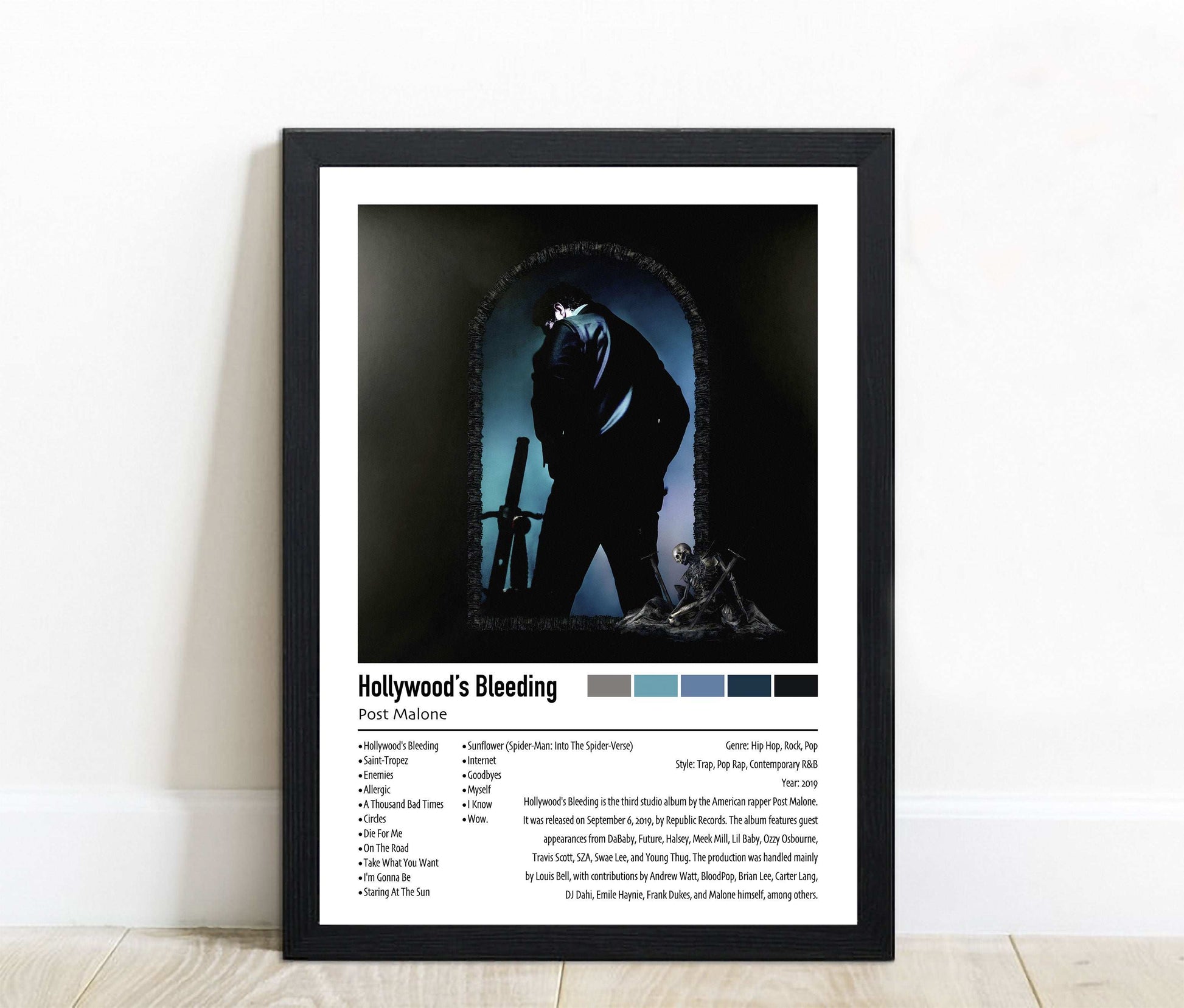Post Malone | Hollywood's Bleeding | Custom Album Cover Poster Print