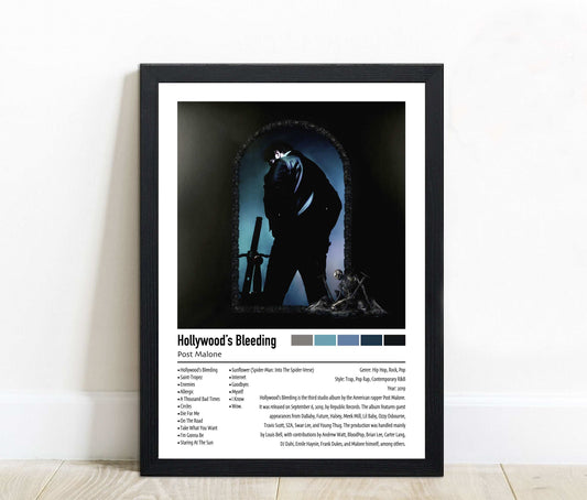 Post Malone | Hollywood's Bleeding | Custom Album Cover Poster Print