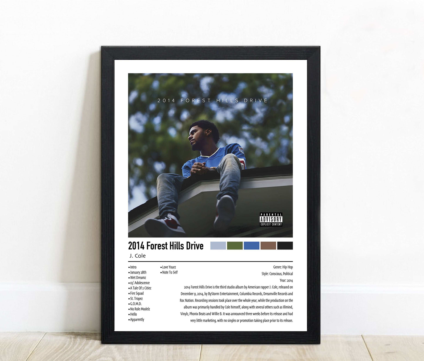 J. Cole | 2014 Forest Hills Drive | Custom Album Cover Poster Print