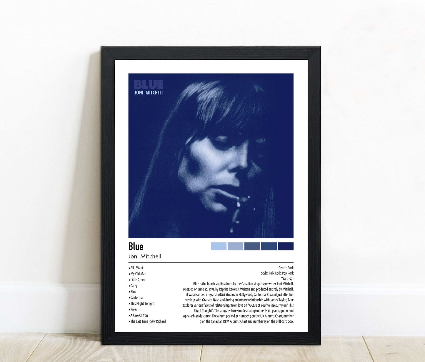 Joni Mitchell | Blue | Custom Album Cover Poster Print