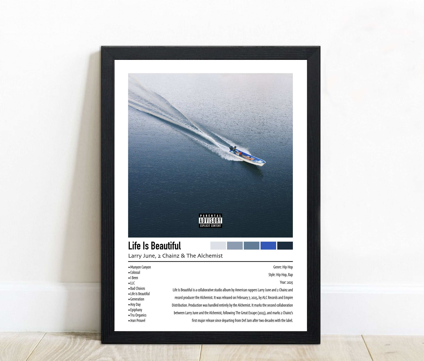 Larry June, 2 Chainz & The Alchemist | Life Is Beautiful | Custom Album Cover Poster Print