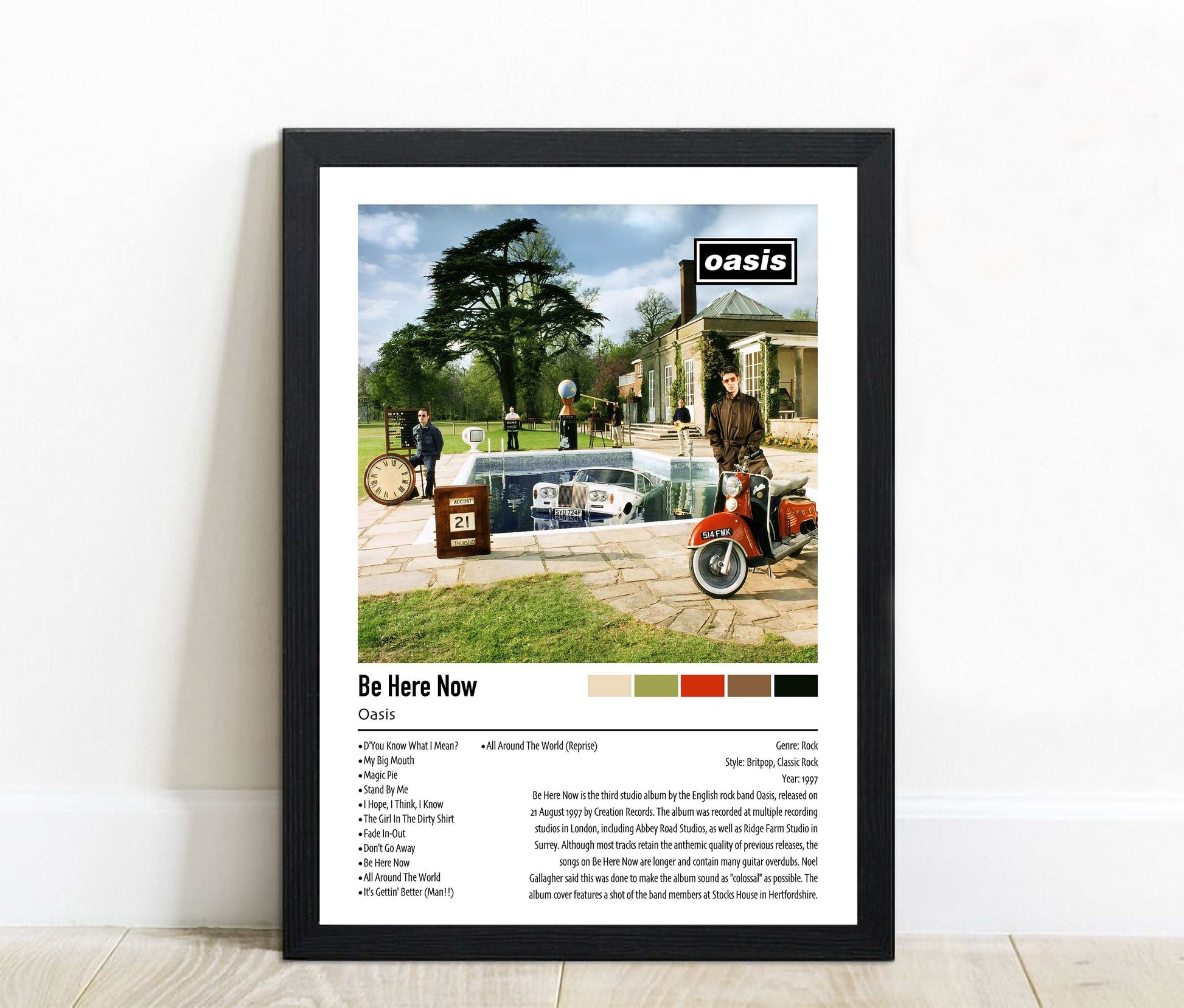 Oasis | Be Here Now | Custom Album Cover Poster Print