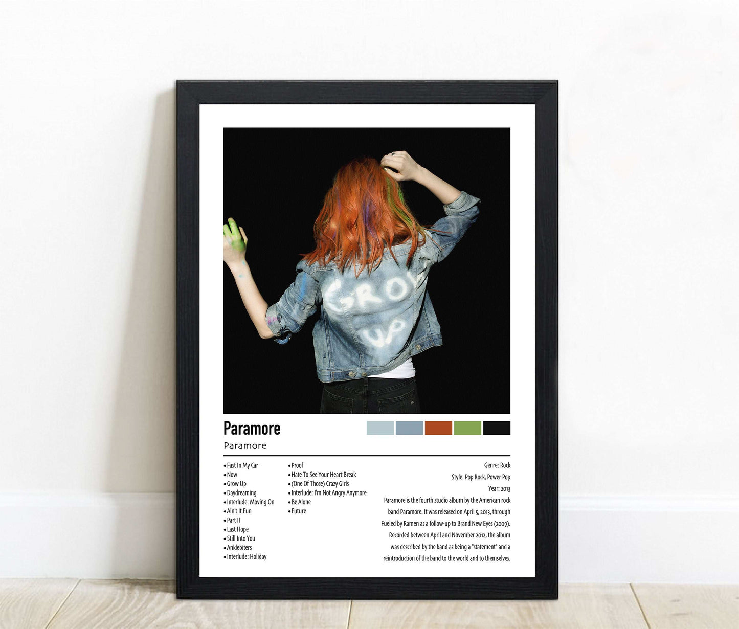 Paramore | Paramore | Custom Album Cover Poster Print