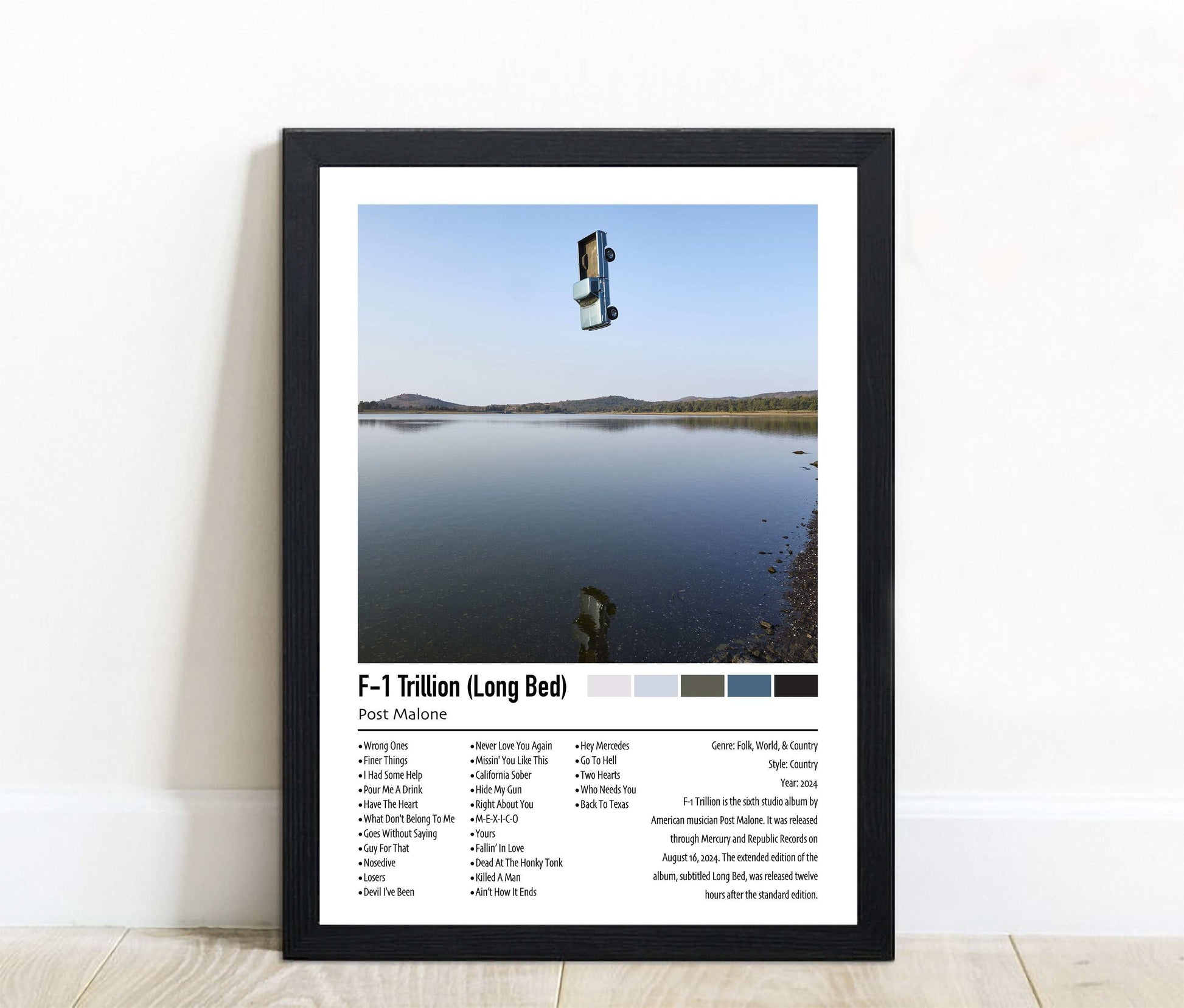 Post Malone | F-1 Trillion (Long Bed) | Custom Album Cover Poster Print