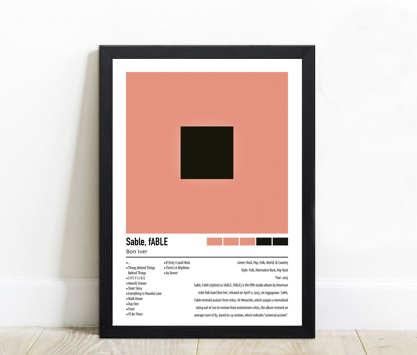 Bon Iver | Sable, fABLE | Custom Album Cover Poster Print