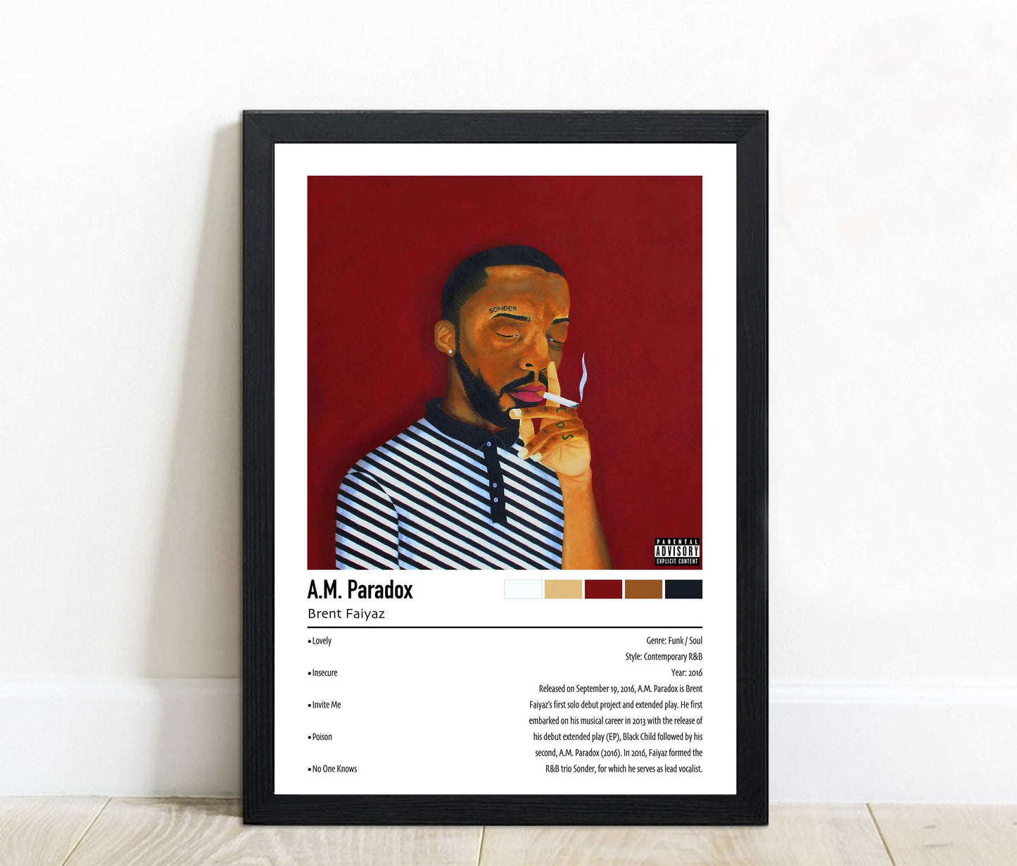 Brent Faiyaz | A.M. Paradox | Custom Album Cover Poster Print