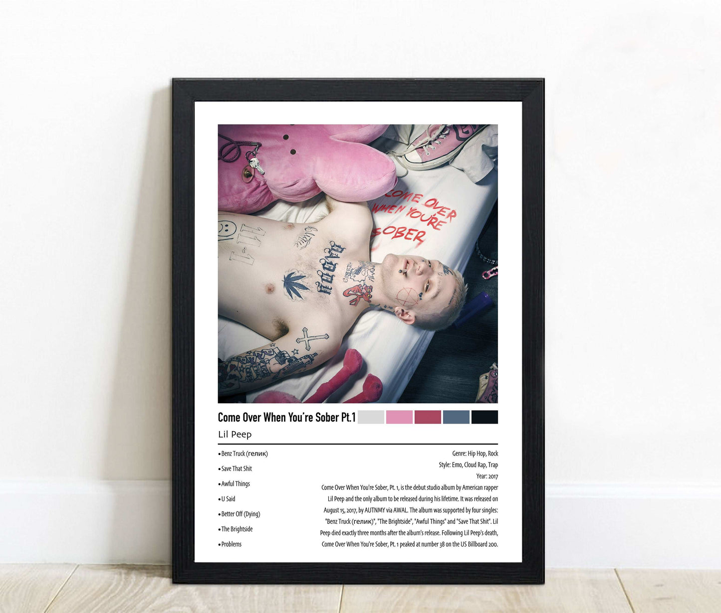 Lil Peep | Come Over When You're Sober Pt.1 | Custom Album Cover Poster Print