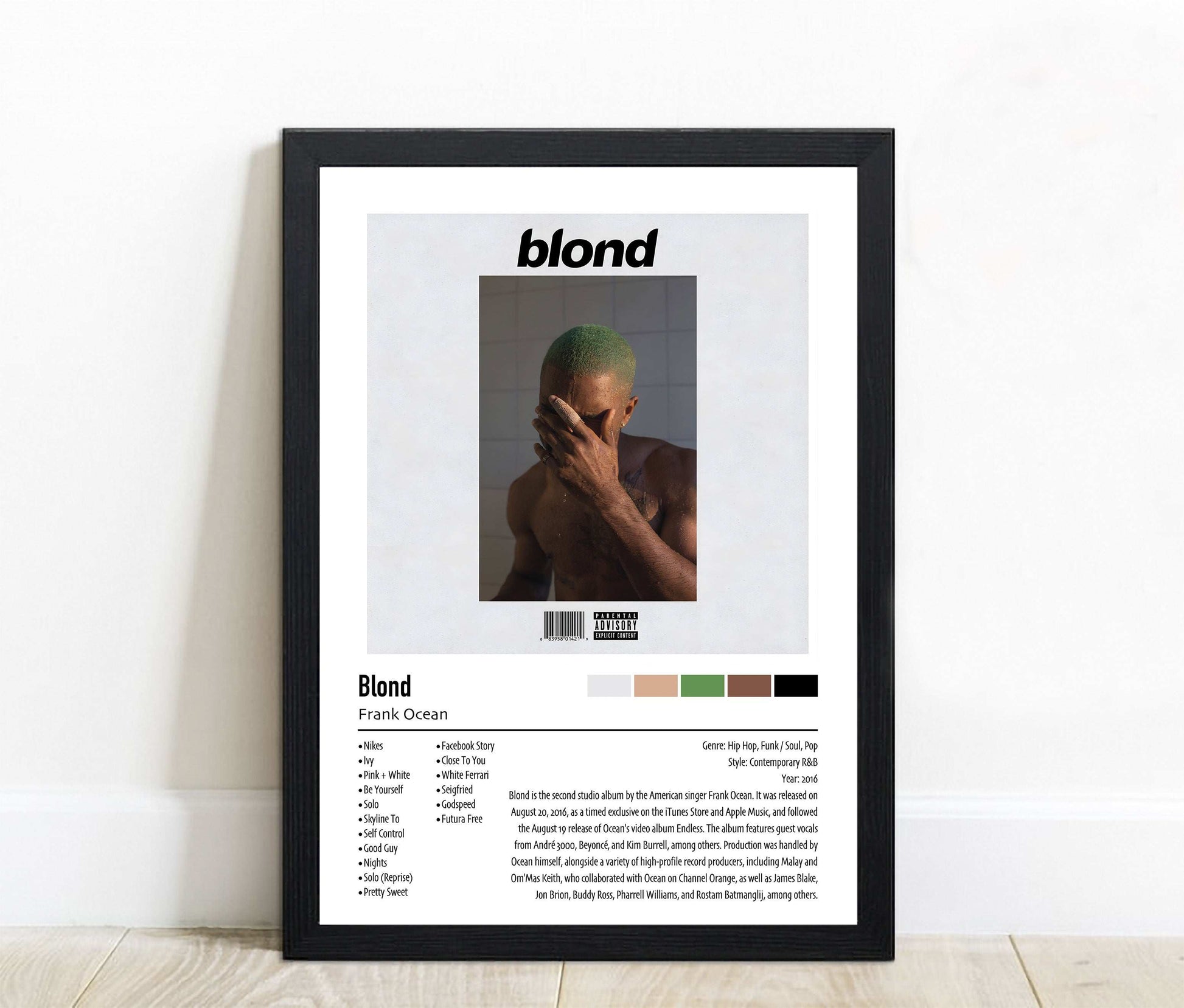 Frank Ocean | Blond | Custom Album Cover Poster Print