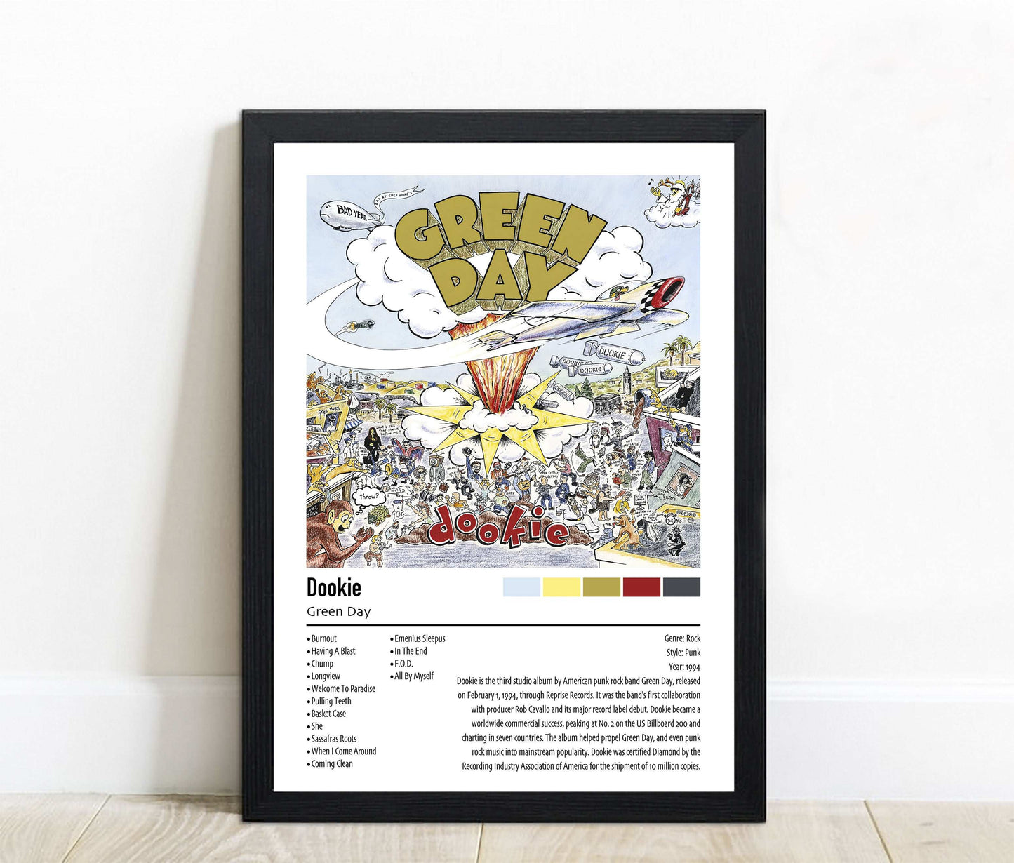Green Day | Dookie | Custom Album Cover Poster Print