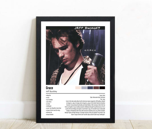 Jeff Buckley | Grace | Custom Album Cover Poster Print