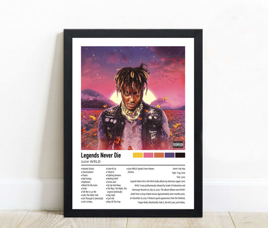 Juice WRLD | Legends Never Die | Custom Album Cover Poster Print
