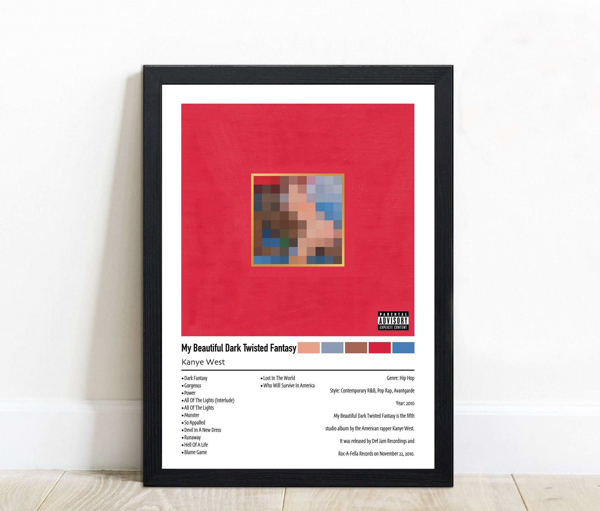 Kanye West | My Beautiful Dark Twisted Fantasy | Custom Album Cover Poster Print