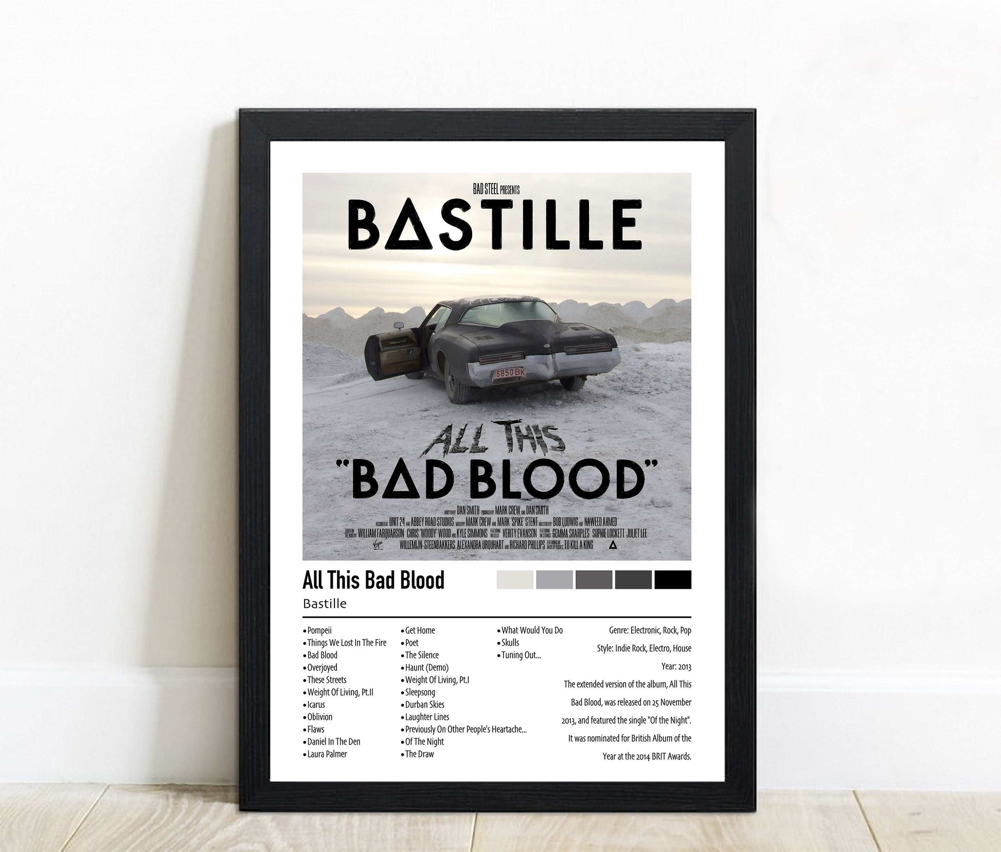 Bastille | All This Bad Blood | Custom Album Cover Poster Print
