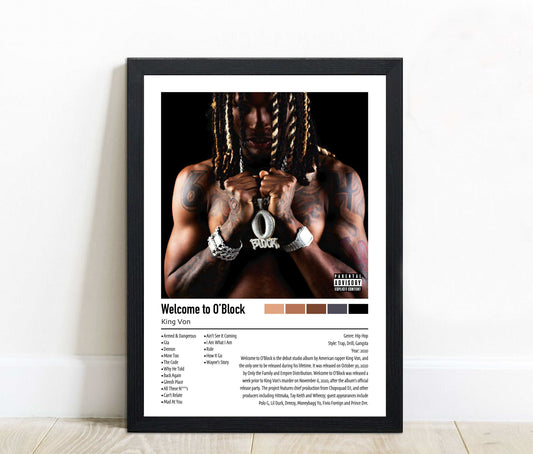 King Von | Welcome to O'Block | Custom Album Cover Poster Print