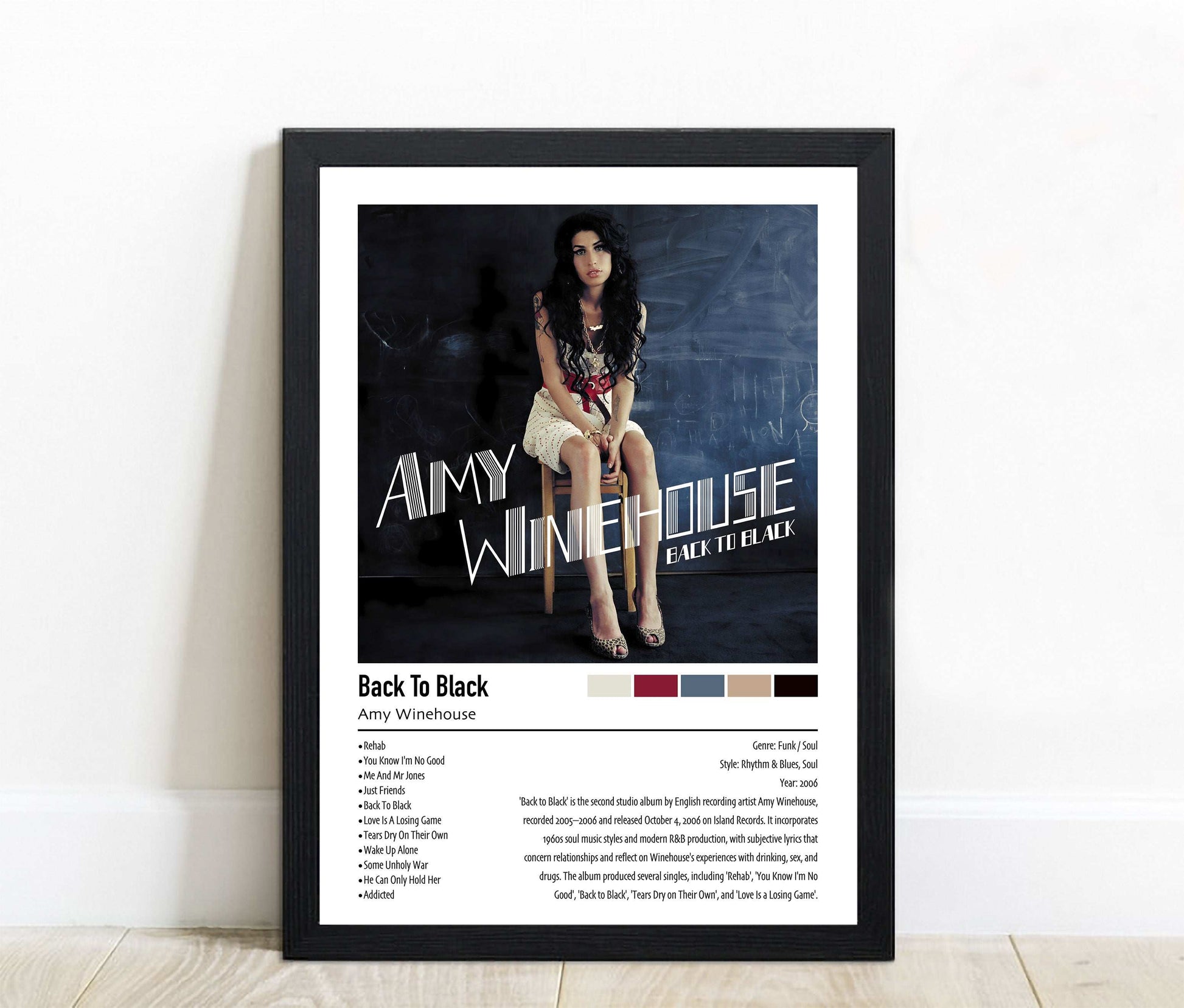 Amy Winehouse | Back To Black | Custom Album Cover Poster Print
