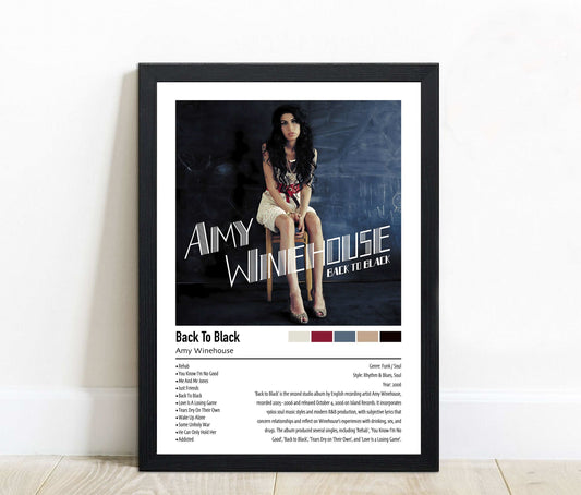 Amy Winehouse | Back To Black | Custom Album Cover Poster Print