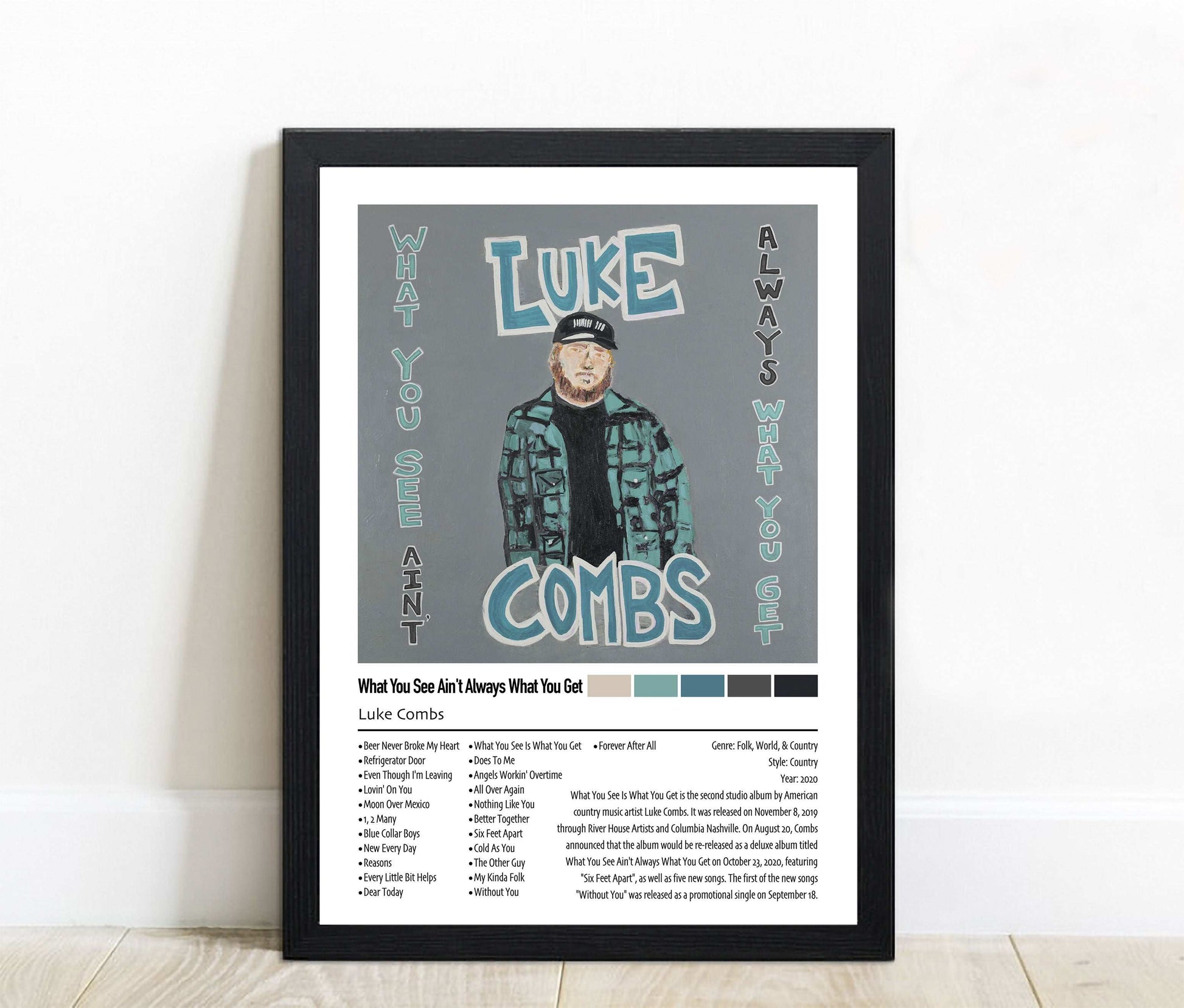 Luke Combs | What You See Ain't Always What You Get | Custom Album Cover Poster Print