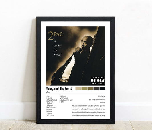 2pac | Me Against The World | Custom Album Cover Poster Print