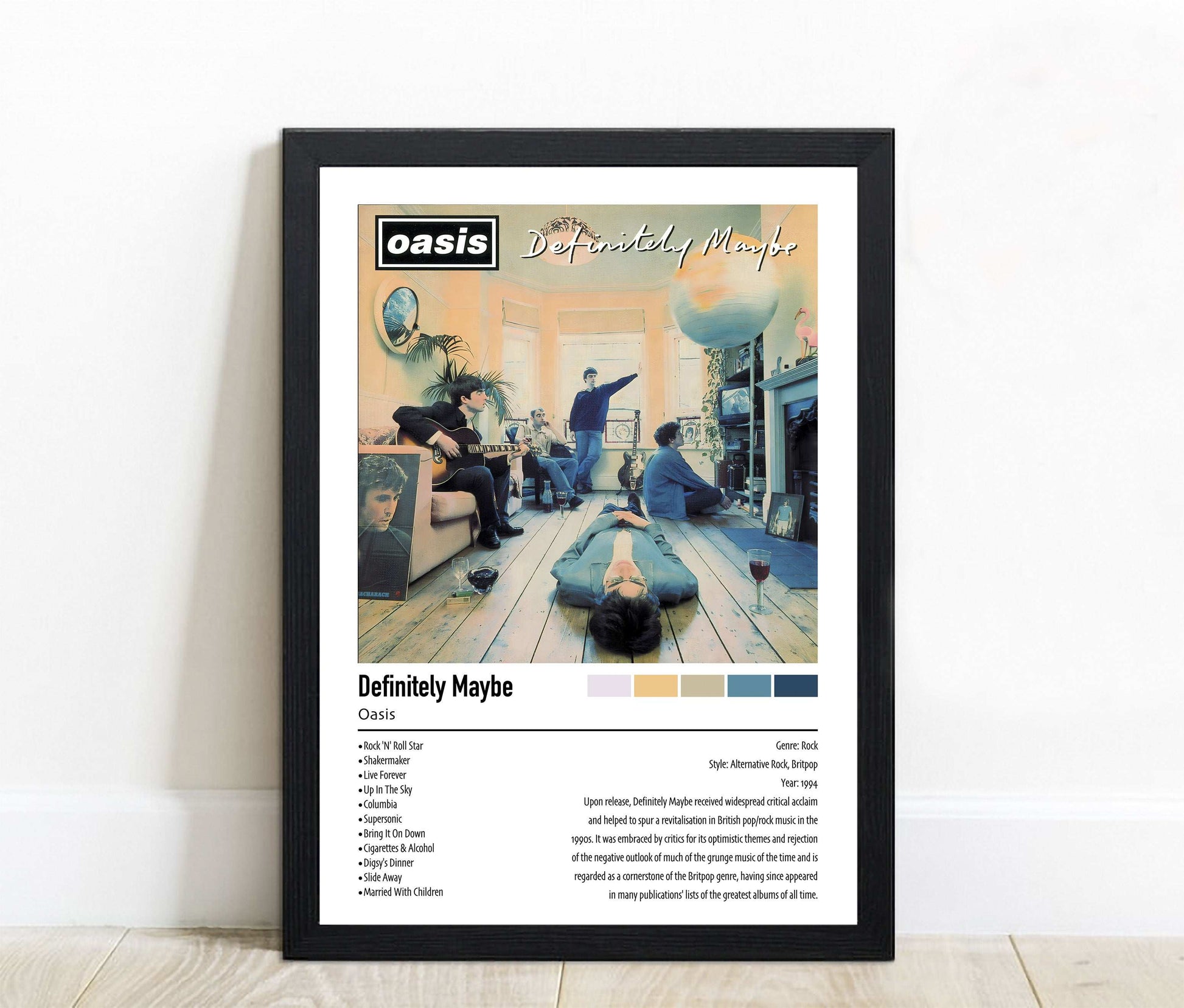 Oasis | Definitely Maybe | Custom Album Cover Poster Print