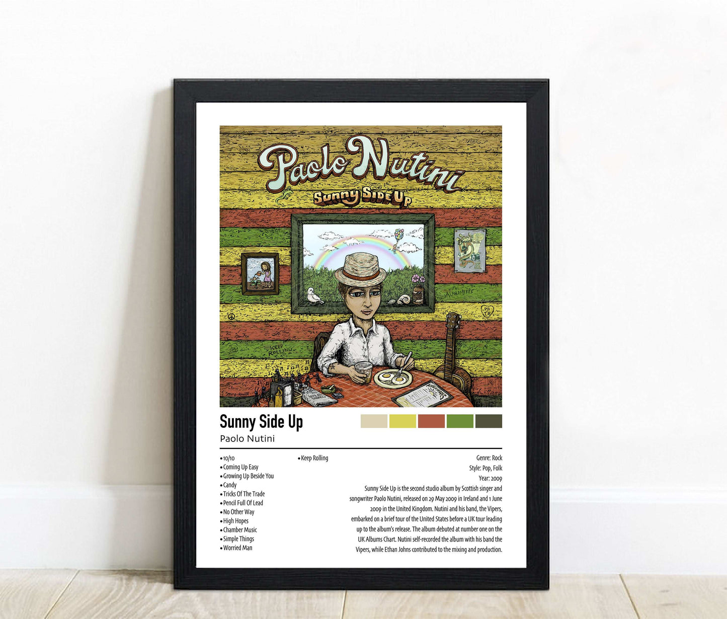 Paolo Nutini | Sunny Side Up | Custom Album Cover Poster Print