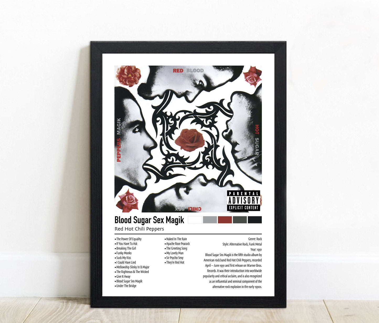Red Hot Chill Peppers | Blood Sugar Sex Magik | Custom Album Cover Poster Print