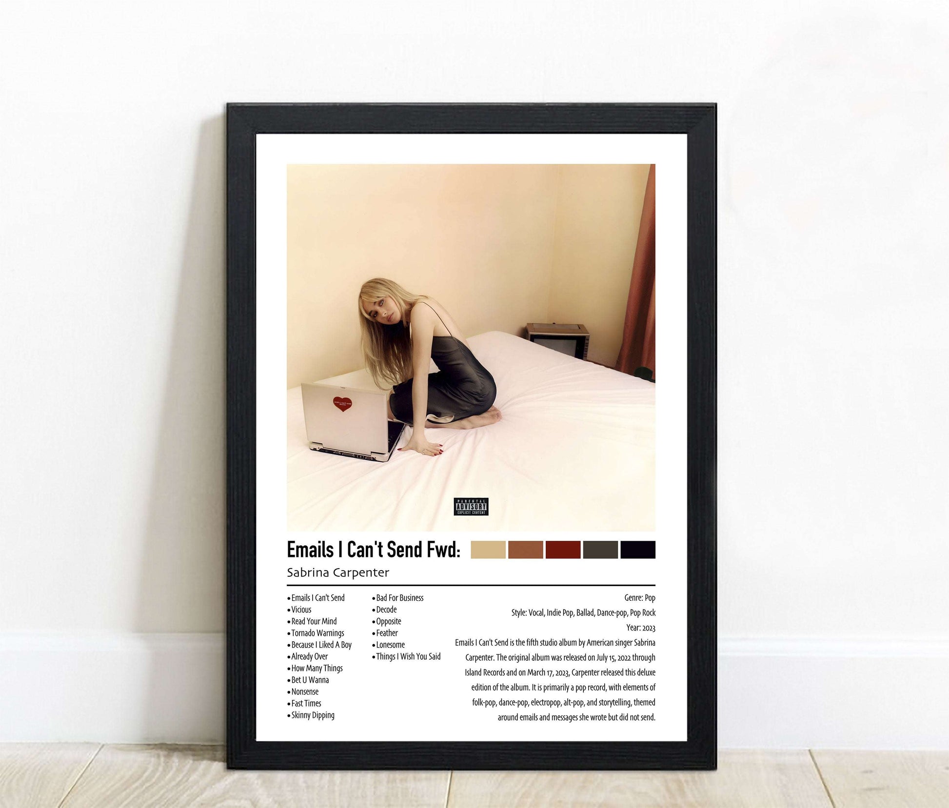 Sabrina Carpenter | Emails I Can't Send Fwd: | Custom Album Cover Poster Print