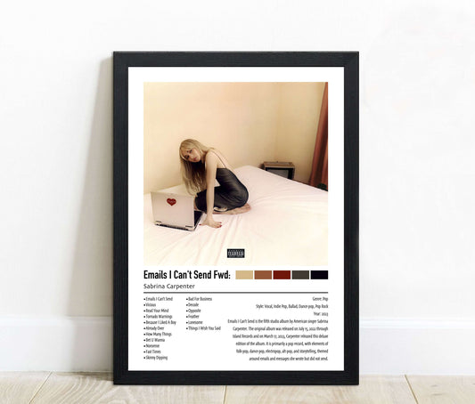 Sabrina Carpenter | Emails I Can't Send Fwd: | Custom Album Cover Poster Print