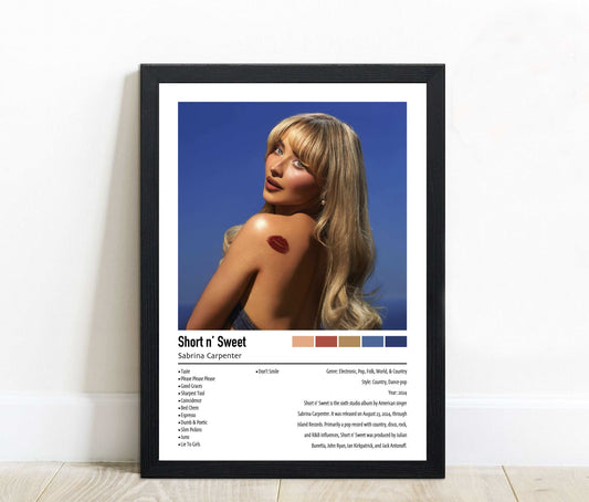 Sabrina Carpenter | Short n' Sweet | Custom Album Cover Poster Print