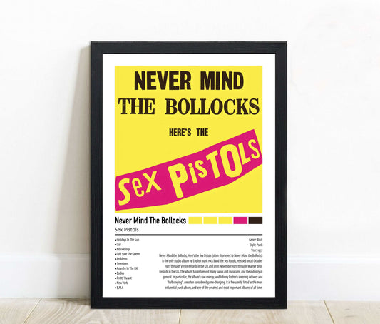 Sex Pistols | Never Mind The Bollocks | Custom Album Cover Poster Print