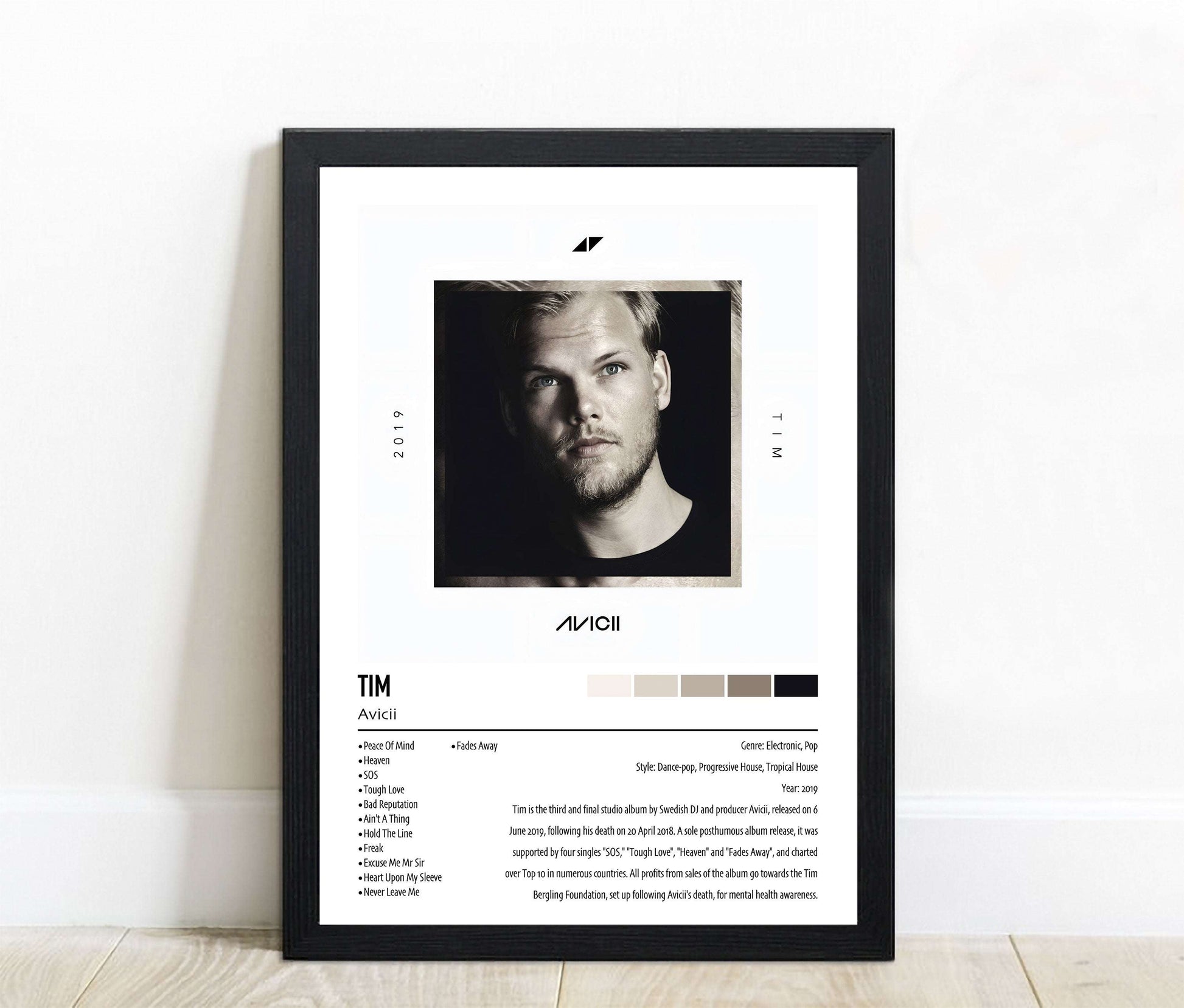 Avicii | TIM | Custom Album Cover Poster Print