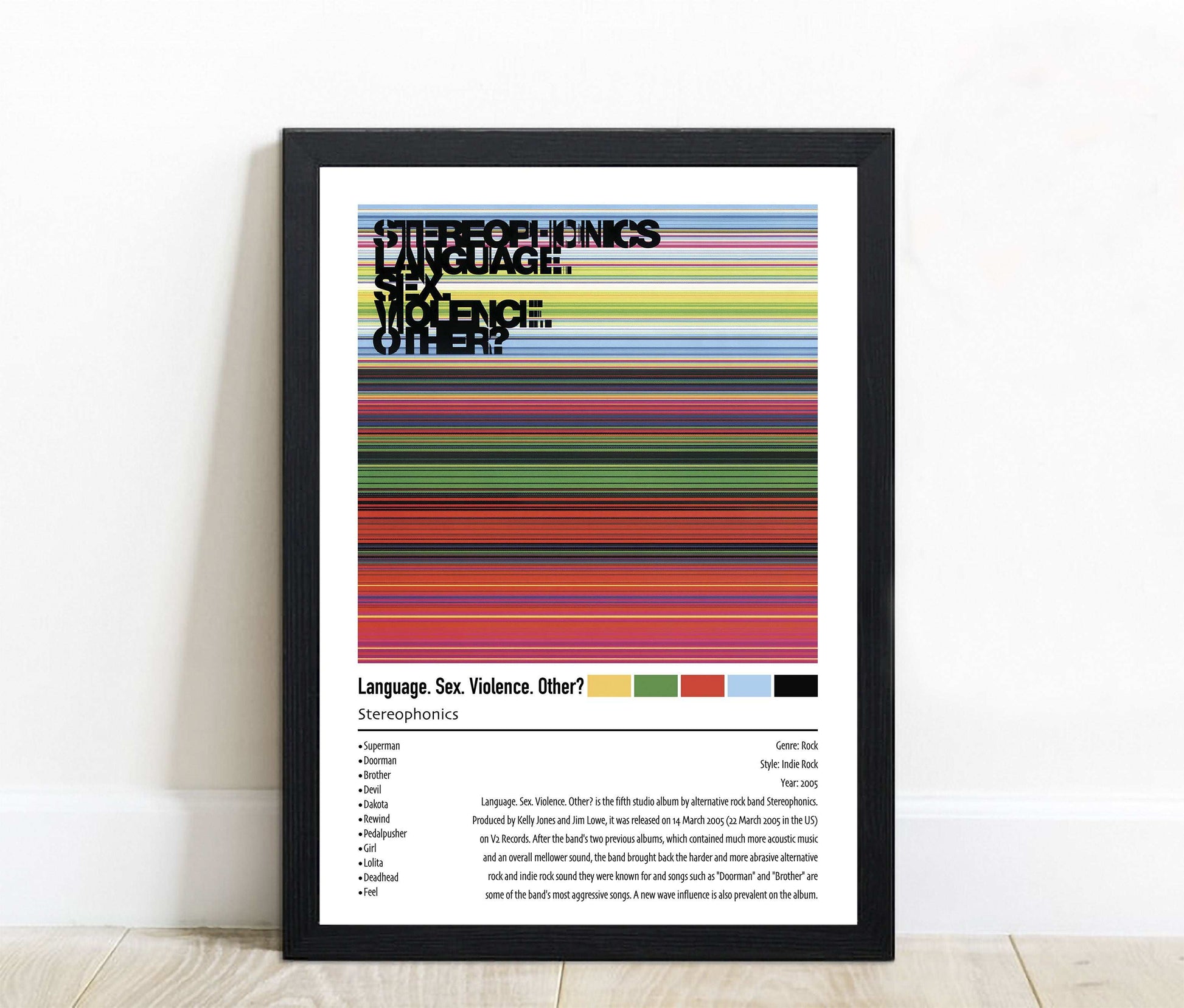 Stereophonics | Language. Sex. Violence. Other | Custom Album Cover Poster Print
