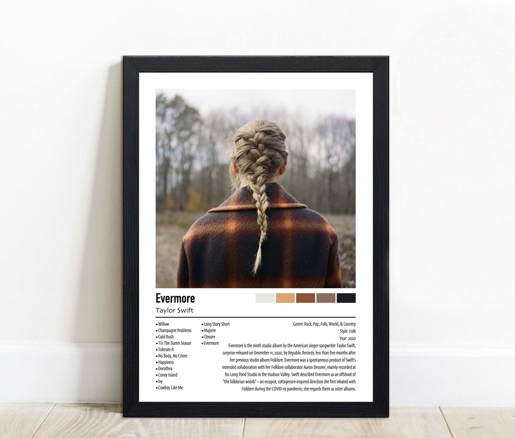 Taylor Swift | Evermore | Custom Album Cover Poster Print