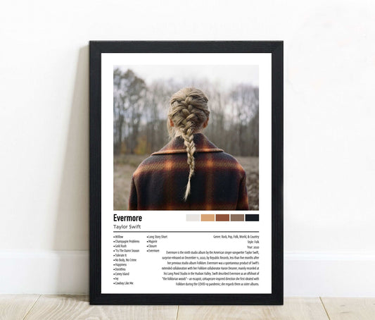 Taylor Swift | Evermore | Custom Album Cover Poster Print