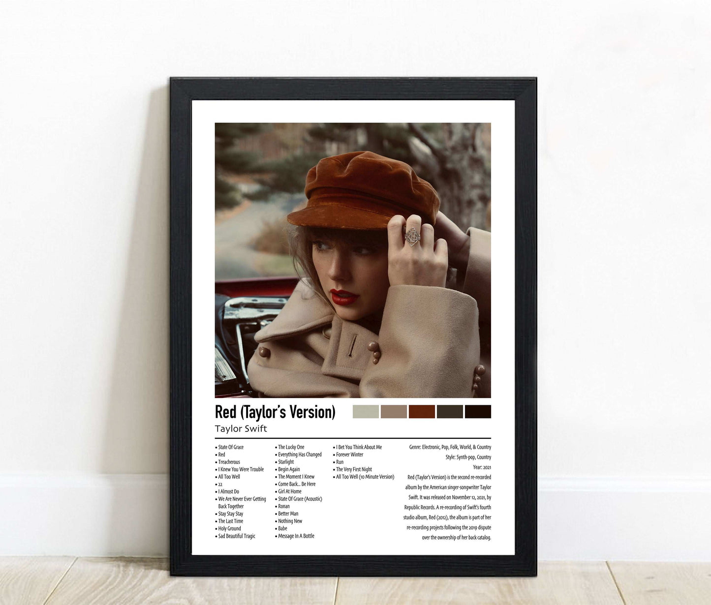 Taylor Swift | Red (Taylor's Version) | Custom Album Cover Poster Print