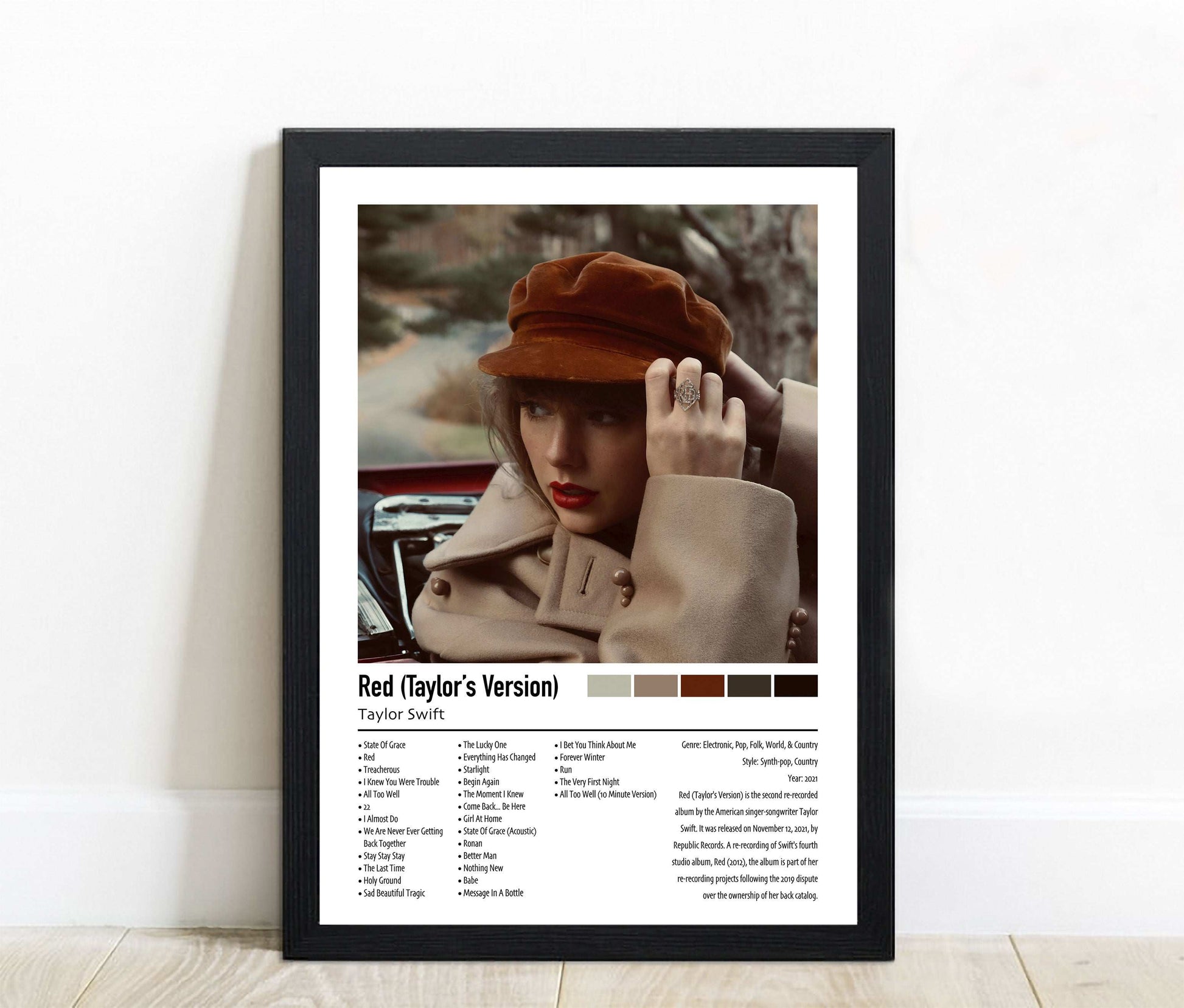 Taylor Swift | Red (Taylor's Version) | Custom Album Cover Poster Print