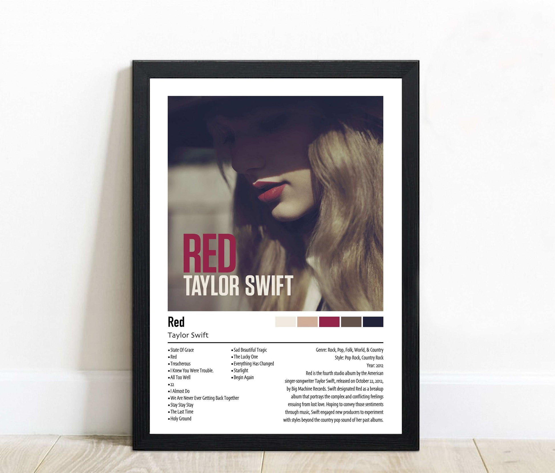 Taylor Swift | Red | Custom Album Cover Poster Print