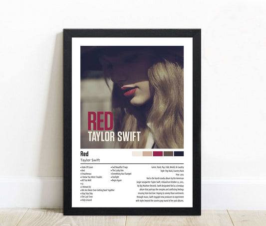 Taylor Swift | Red | Custom Album Cover Poster Print