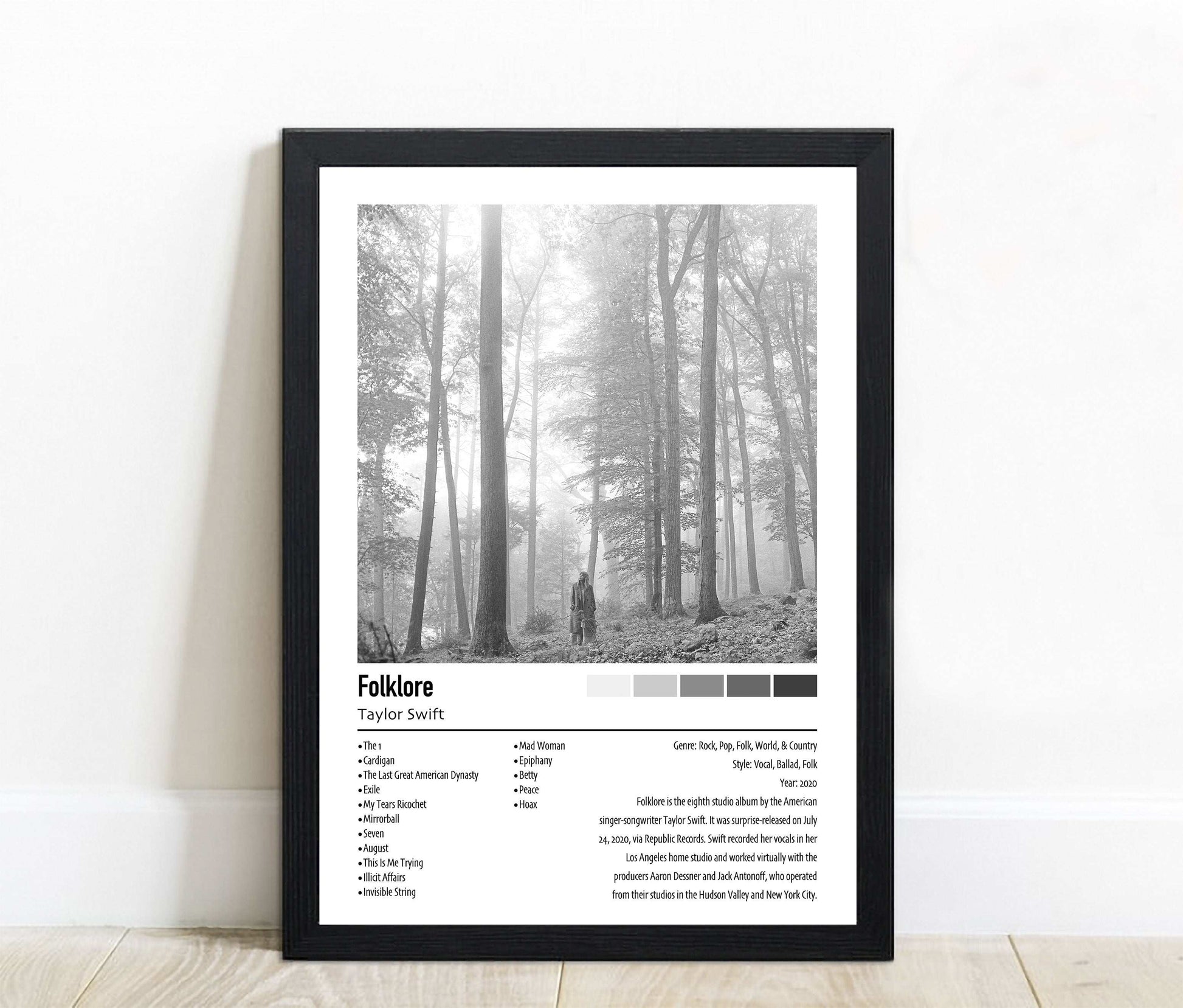 Taylor Swift | Folklore | Custom Album Cover Poster Print