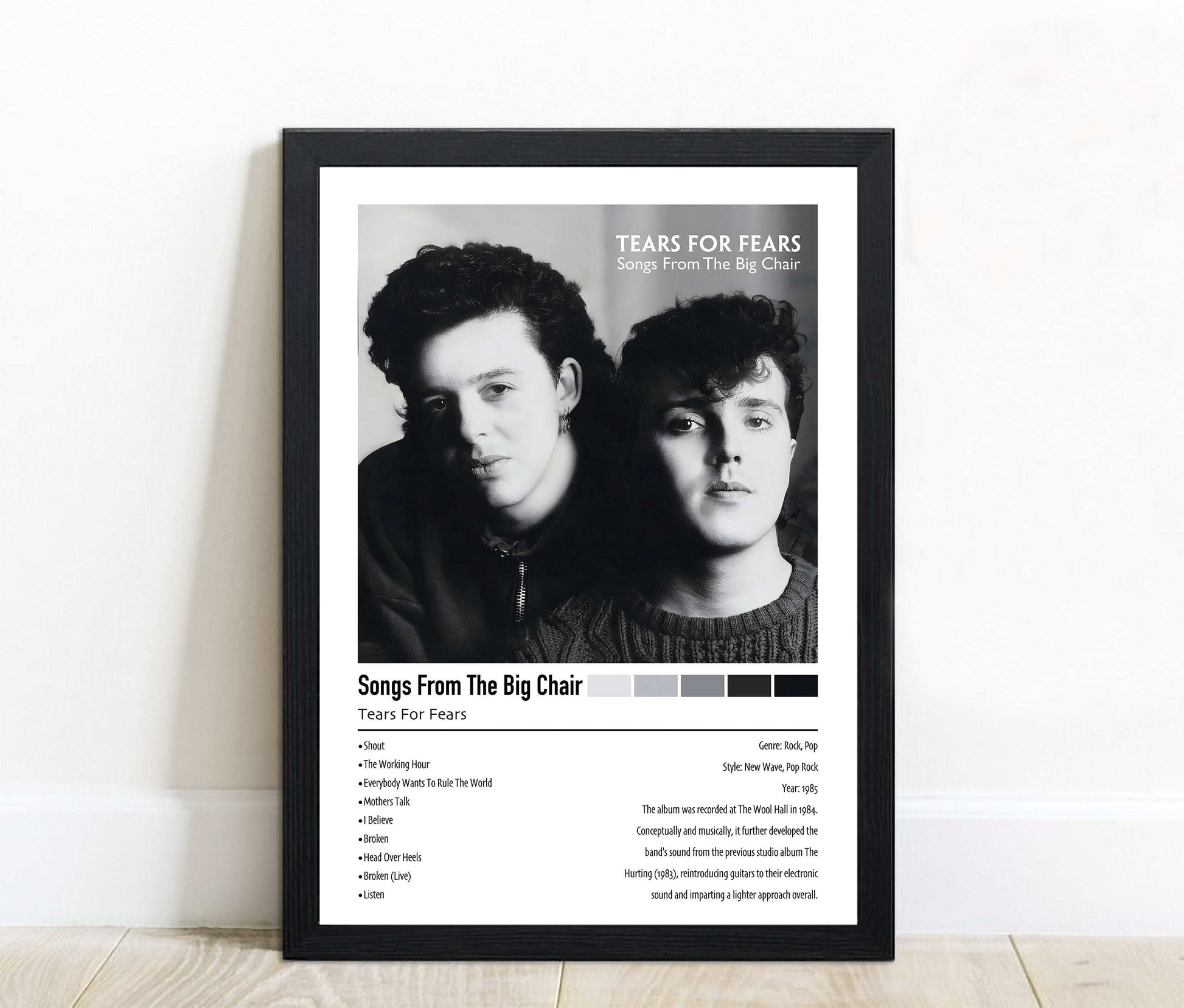 Tears For Fears | Songs From The Big Chair | Custom Album Cover Poster Print