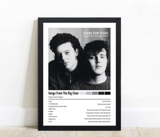 Tears For Fears | Songs From The Big Chair | Custom Album Cover Poster Print