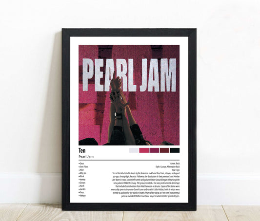 Pearl Jam | Ten | Custom Album Cover Poster Print