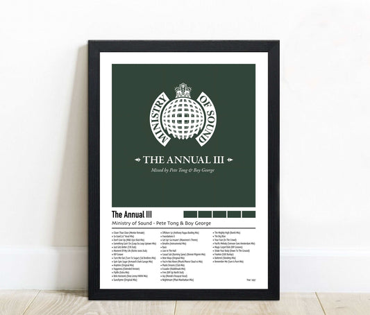 Ministry of Sound - Pete Tong & Boy George The Annual III | Custom Album Cover Poster Print