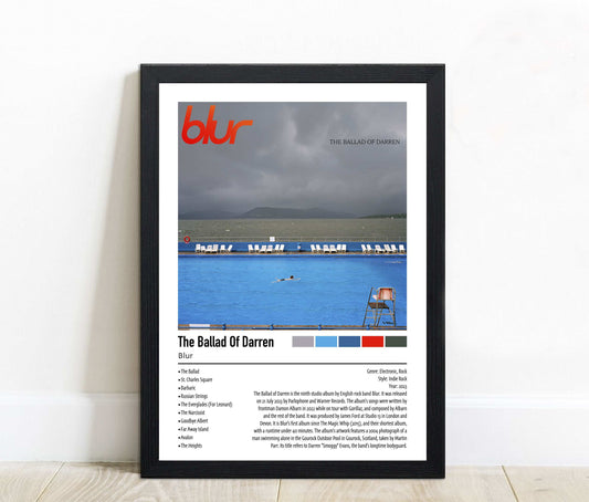 Blur | The Ballad Of Darren| Custom Album Cover Poster Print