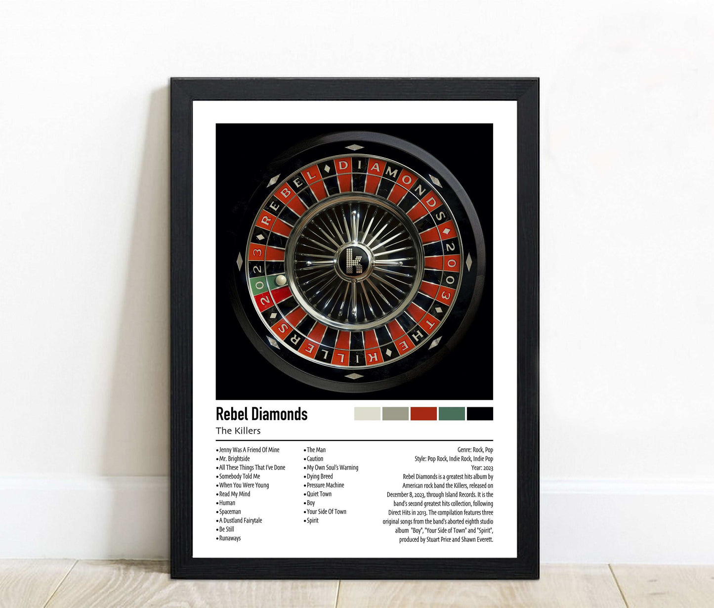 The Killers | Rebel Diamonds | Custom Album Cover Poster Print