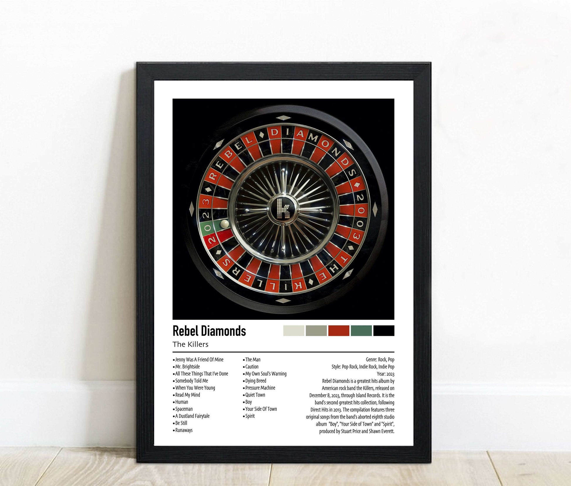 The Killers | Rebel Diamonds | Custom Album Cover Poster Print