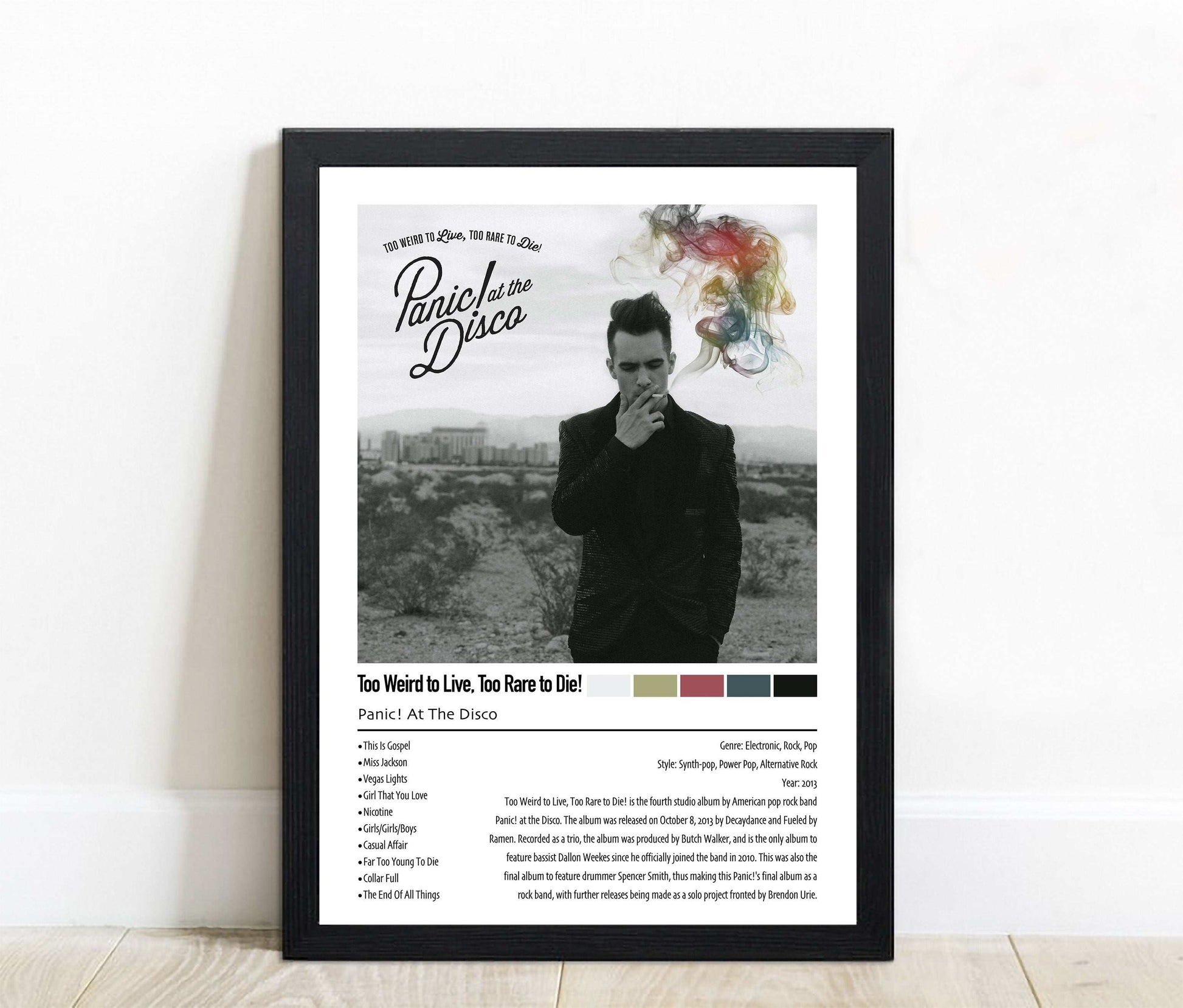 Panic! At The Disco | Too Weird to Live, Too Rare to Die! | Custom Album Cover Poster Print