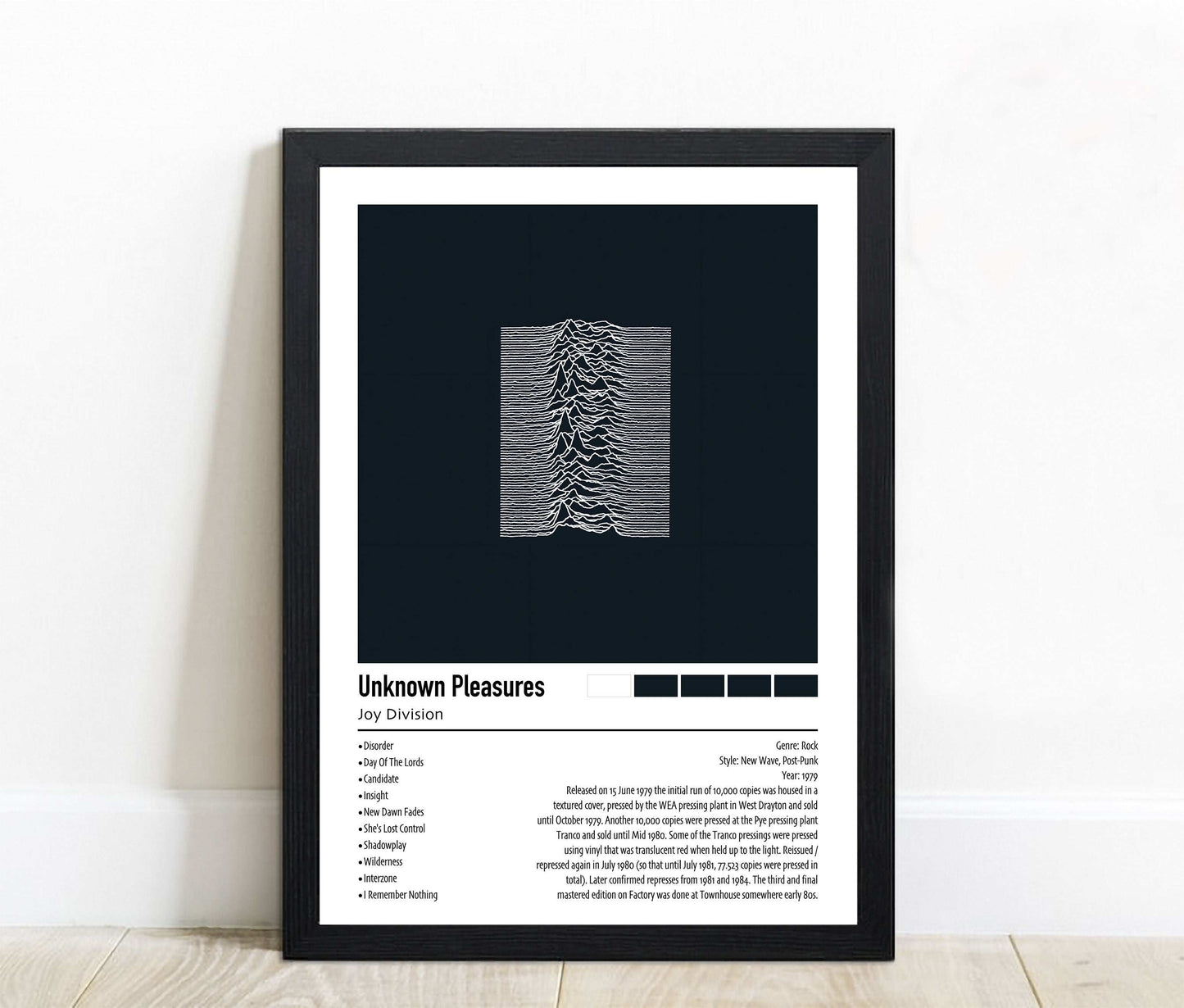 Joy Division | Unknown Pleasures | Custom Album Cover Poster Print